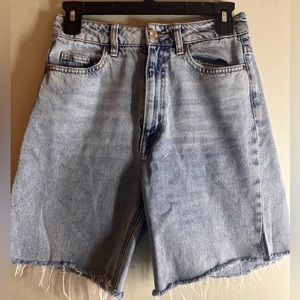 Denim baggy jean shorts